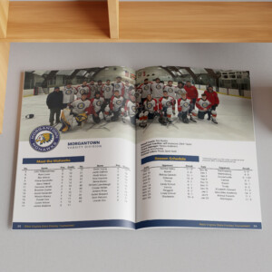 Souvenir guidebook for the 2025 West Virginia State High School Hockey Tournament.