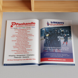 Souvenir guidebook for the 2025 West Virginia State High School Hockey Tournament.