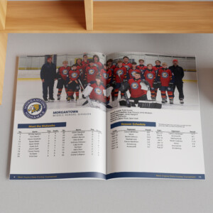Souvenir guidebook for the 2025 West Virginia State High School Hockey Tournament.