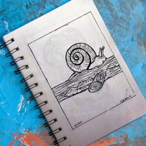 "Crawling at a snail's pace" comes to life in an actual snail. Inktober 2020 - Day 31: Crawl. "Crawling at a snail's pace" comes to life in an actual snail.