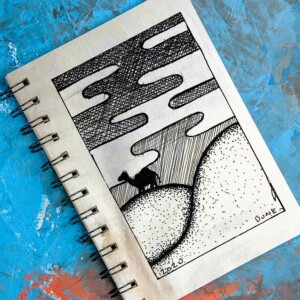 A simple concept playing with stippling and cross hatching to get depth. Inktober 2020 - Day 13: Dune. A simple concept playing with stippling and cross hatching to get depth.