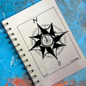 Simple compass illustration. Inktober 2021 -Day 16: Compass. Simple compass illustration.