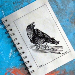 Simple raven illustration. Inktober 2021 -Day 5: Raven. Simple raven illustration.