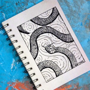 A fun snake illustration. Inktober 2021 -Day 30: Slither. A fun snake illustration.