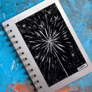 Went for a reverse illustration of a sparkler. Inktober 2021 -Day 27: Spark. Went for a reverse illustration of a sparkler.
